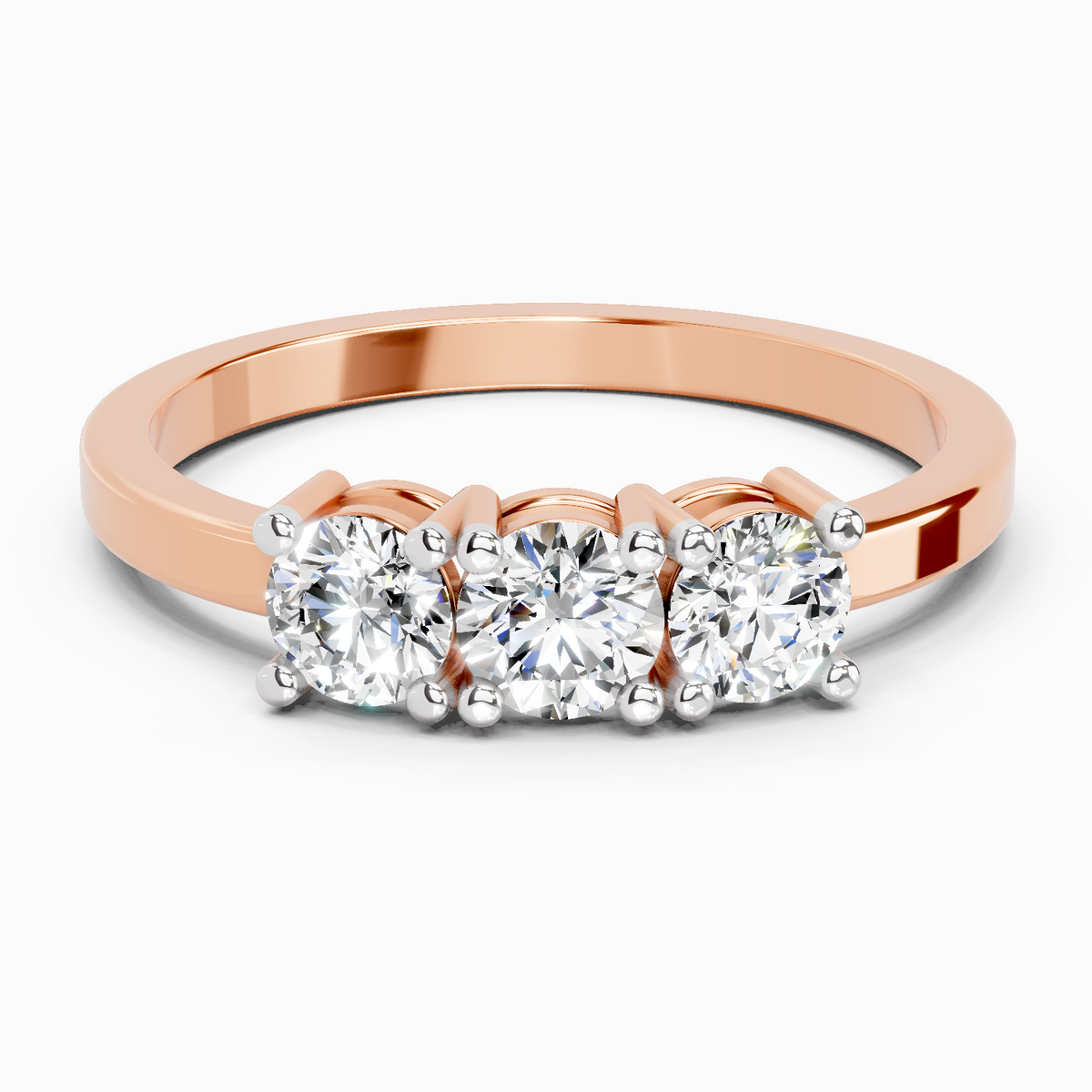 Gleaming Three-Stone Diamond Ring