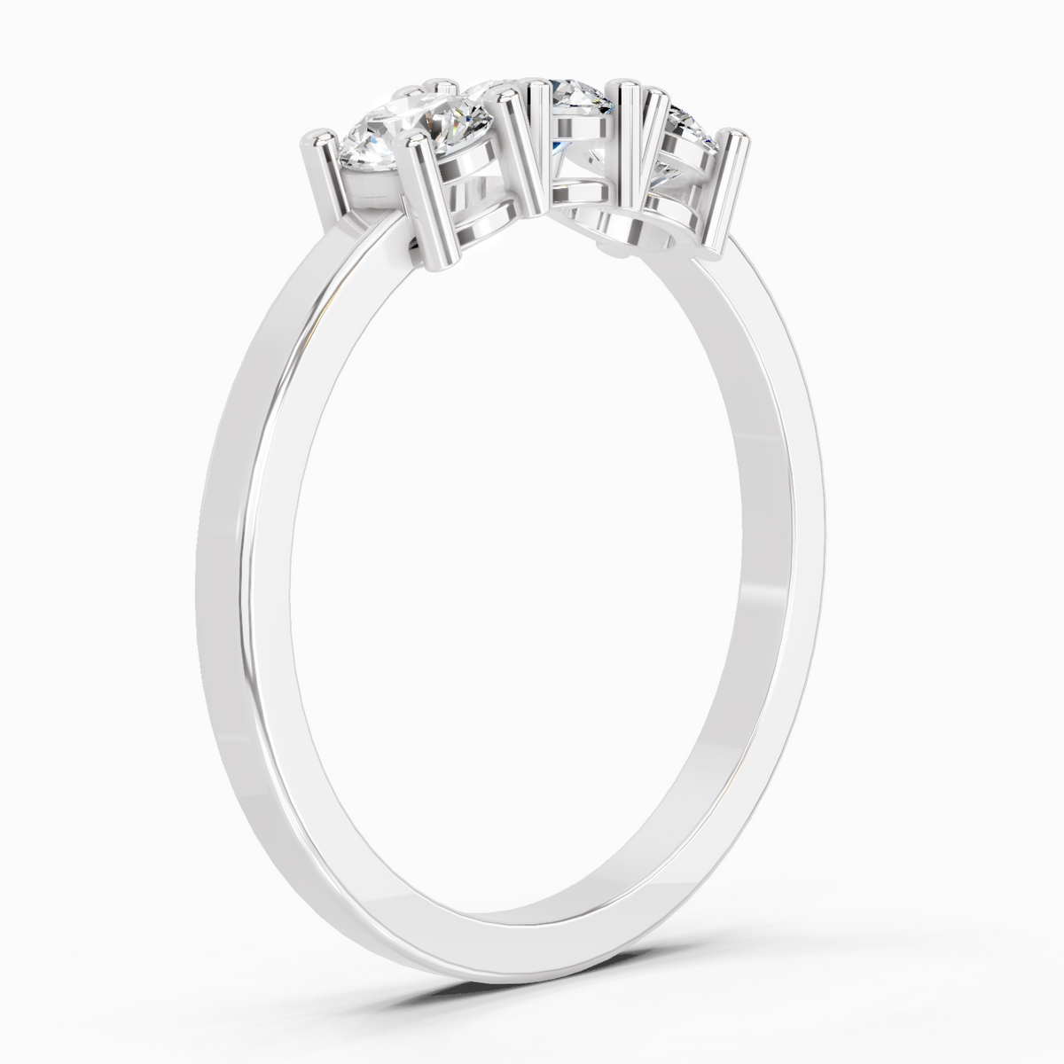 Gleaming Three-Stone Diamond Ring