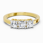 Gleaming Three-Stone Diamond Ring