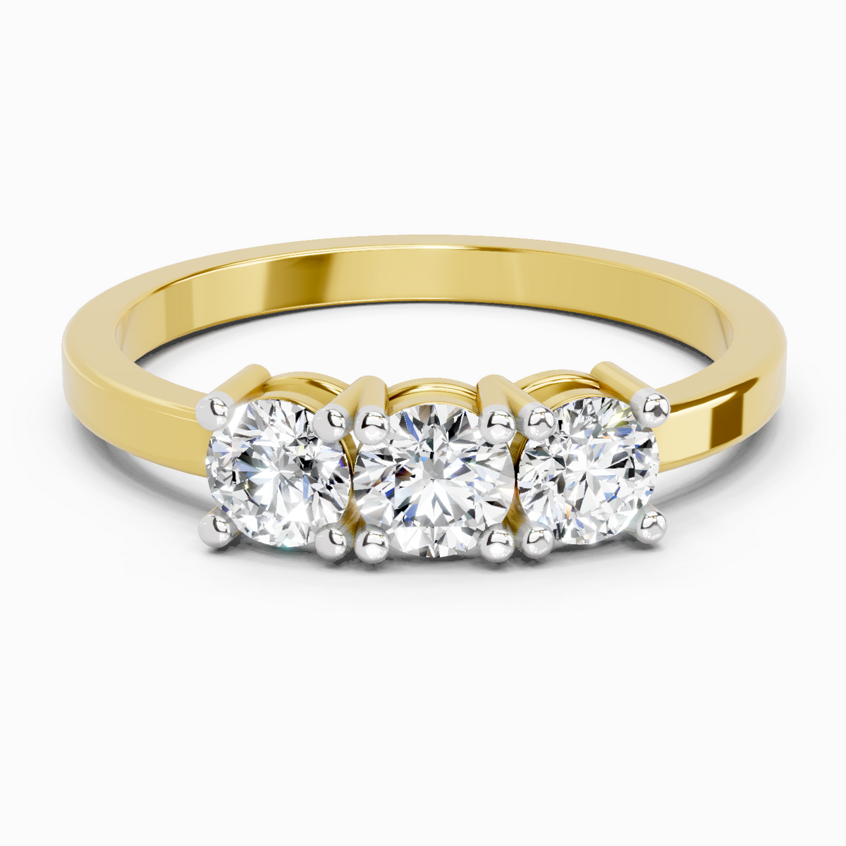 Gleaming Three-Stone Diamond Ring
