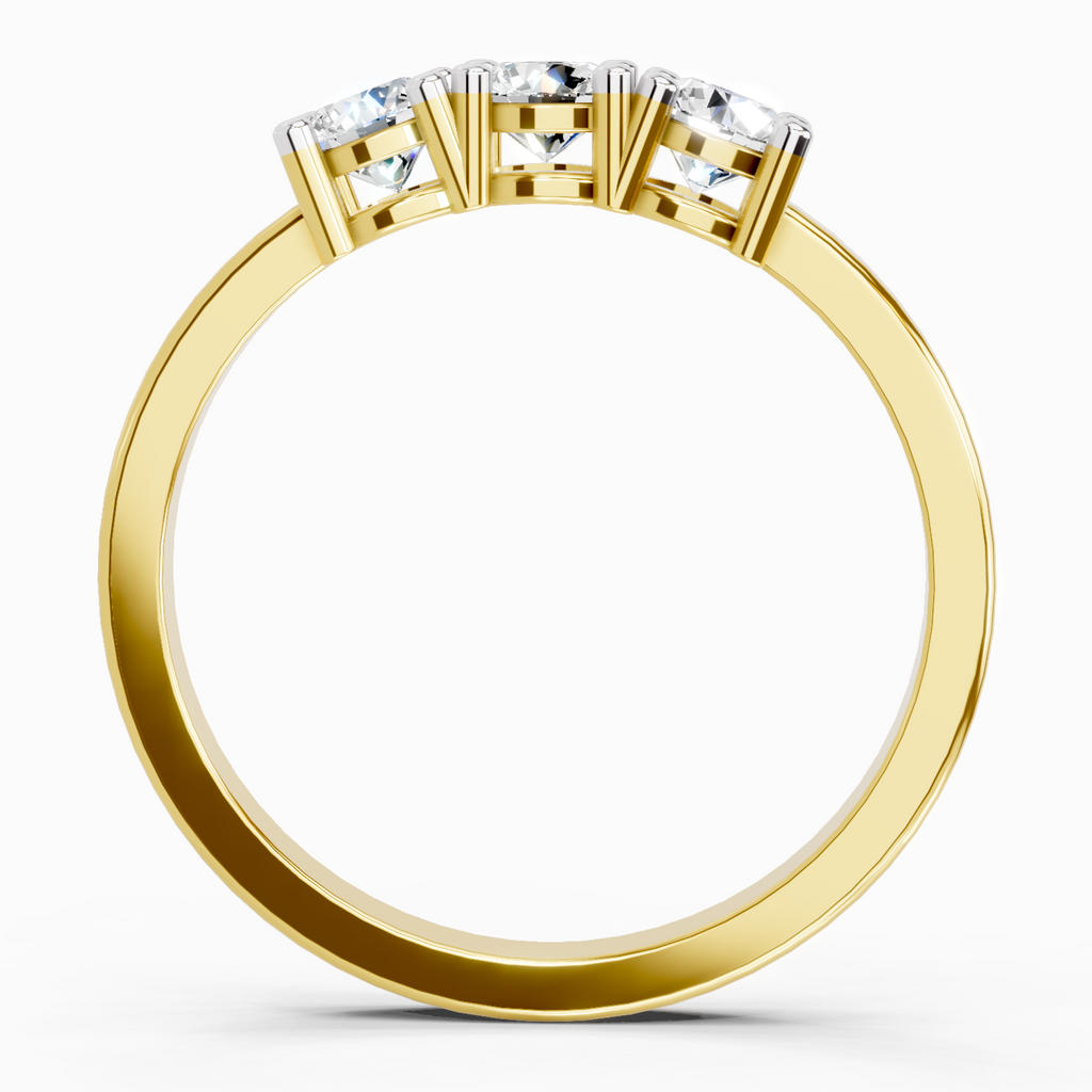 Gleaming Three-Stone Diamond Ring