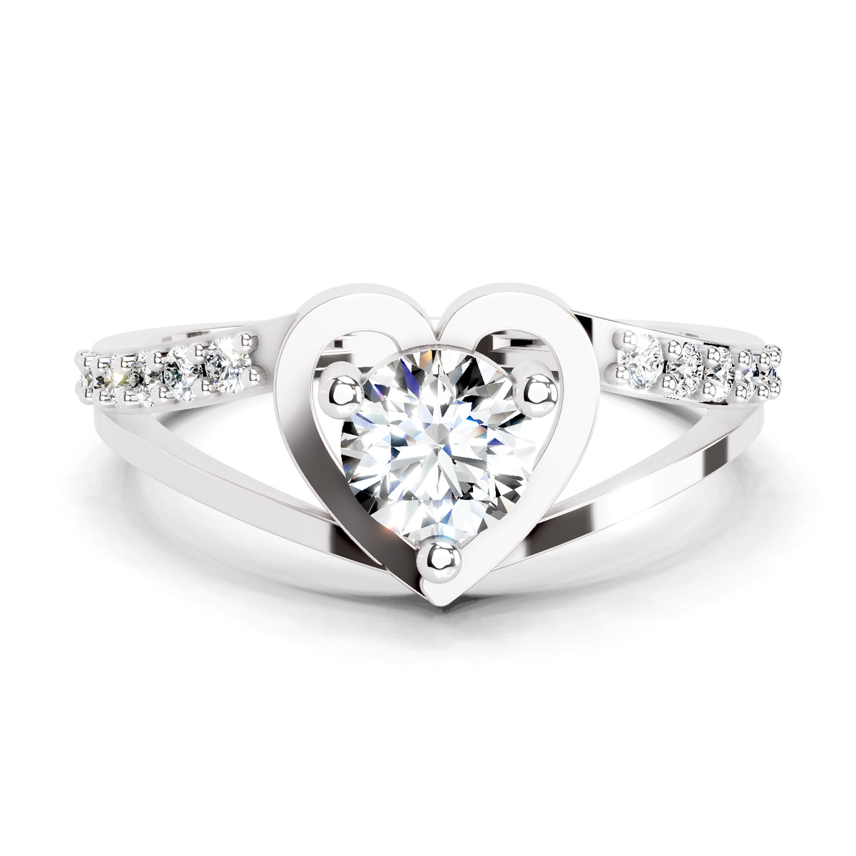 Ethereal Heart Solitaire Diamond Ring