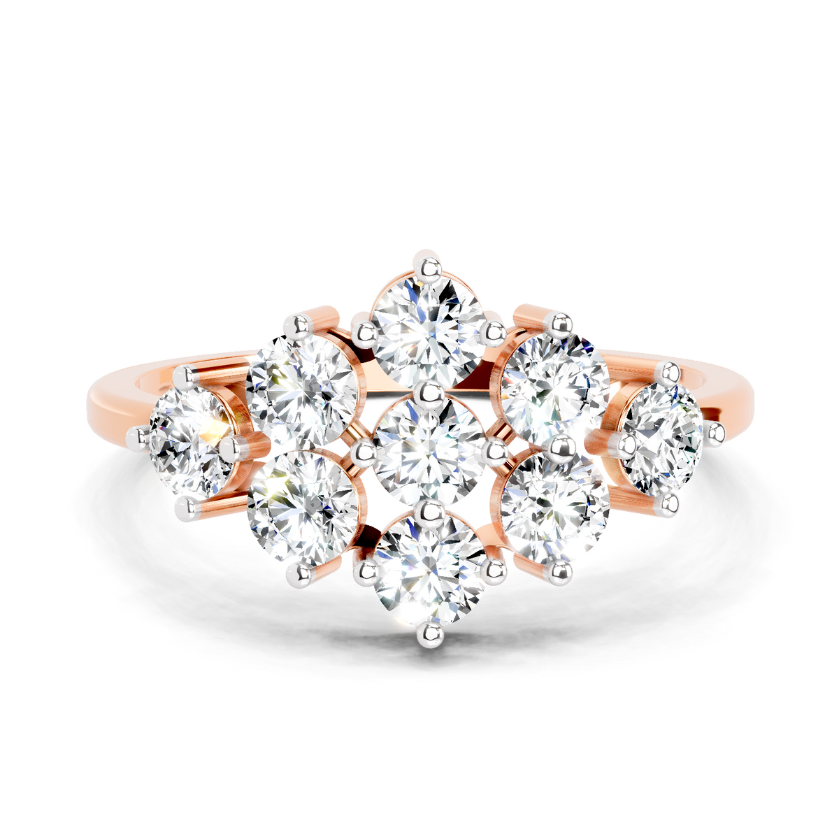 Enchanting Floral Cluster Diamond Ring