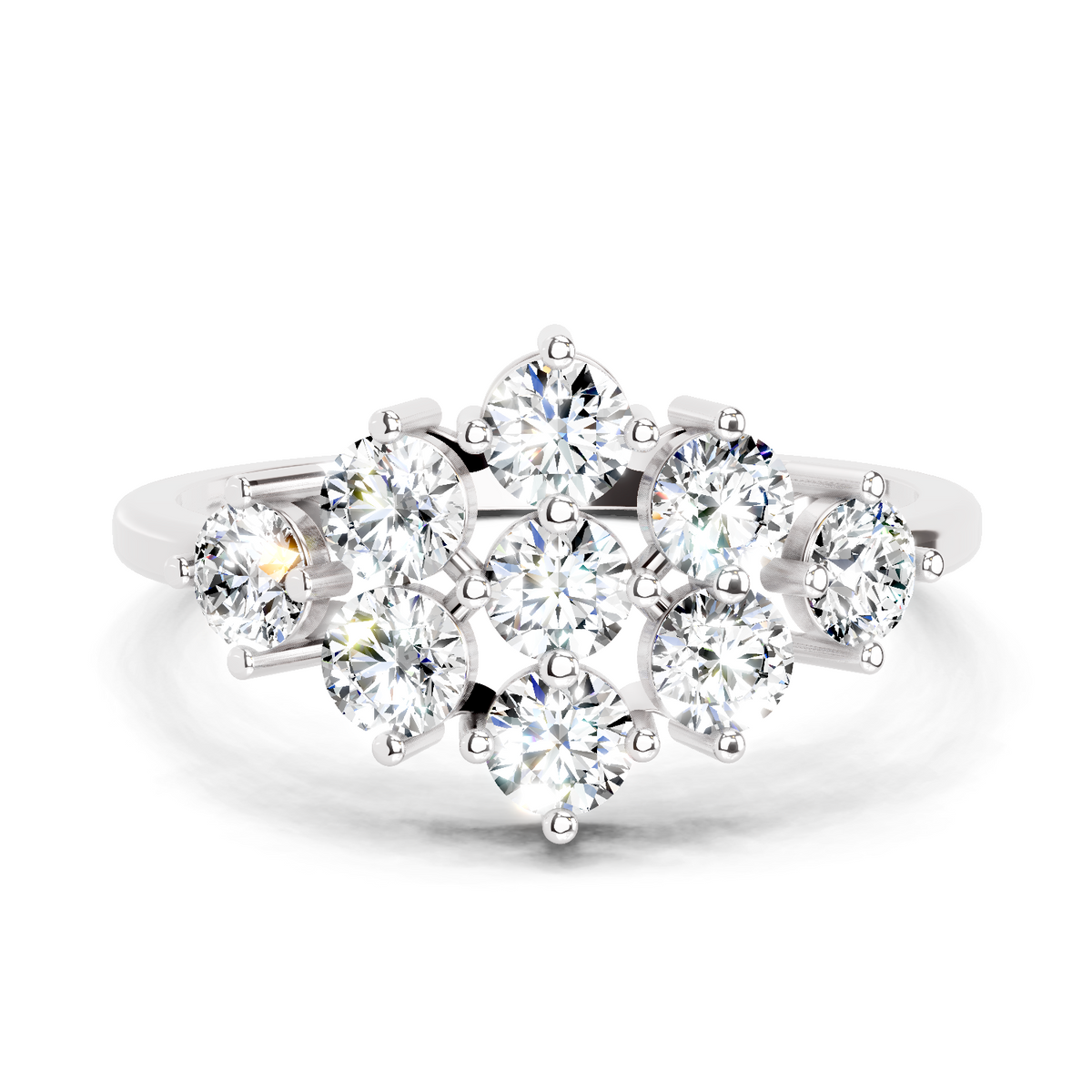 Enchanting Floral Cluster Diamond Ring