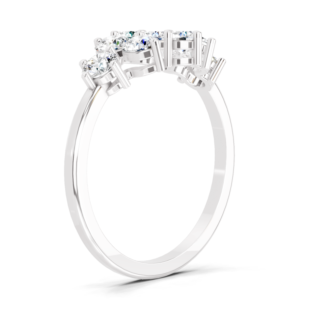 Enchanting Floral Cluster Diamond Ring