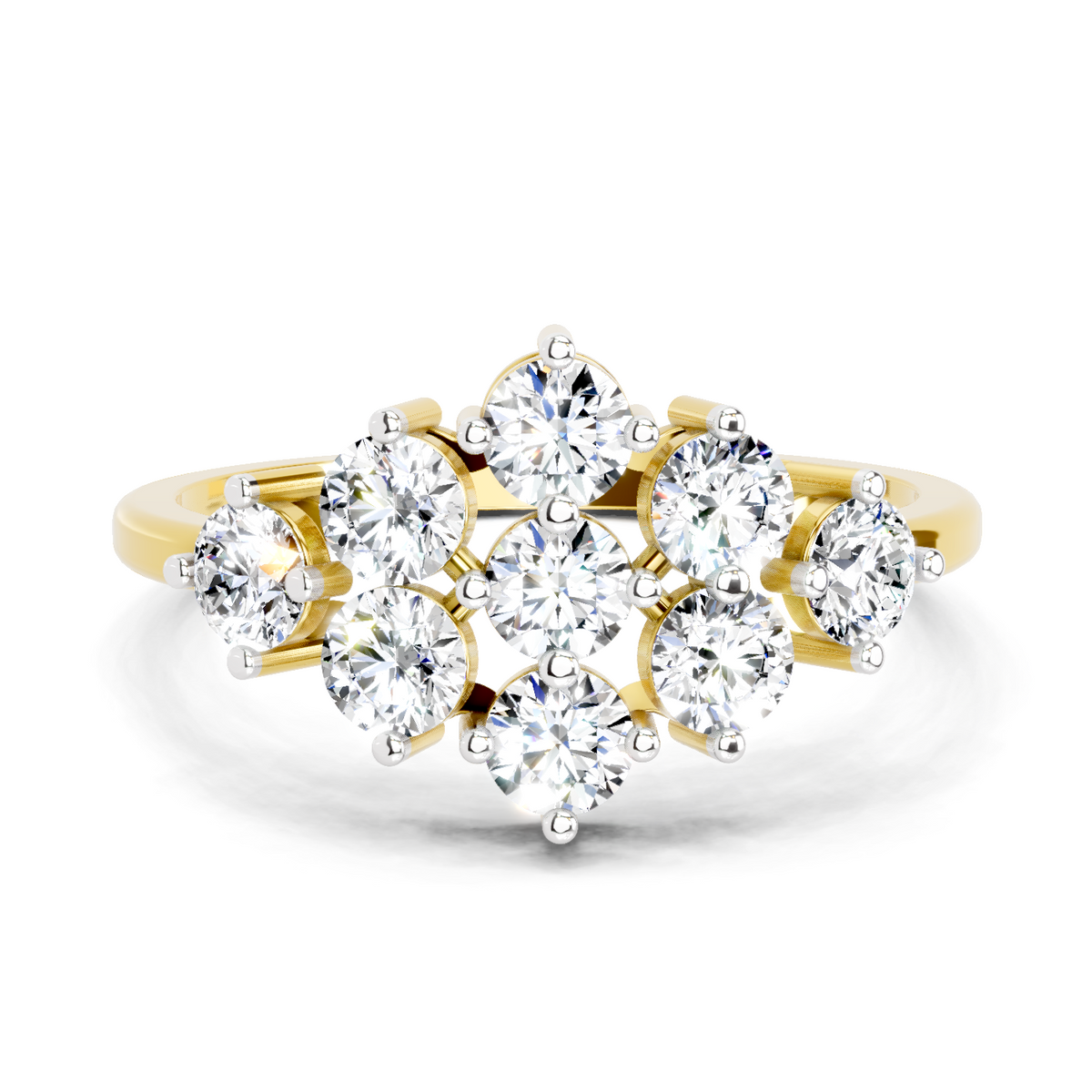 Enchanting Floral Cluster Diamond Ring