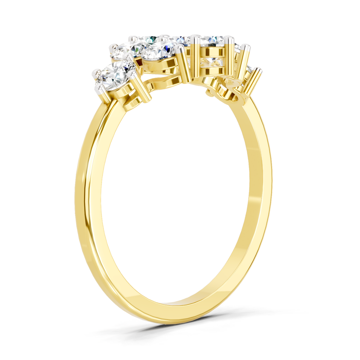 Enchanting Floral Cluster Diamond Ring
