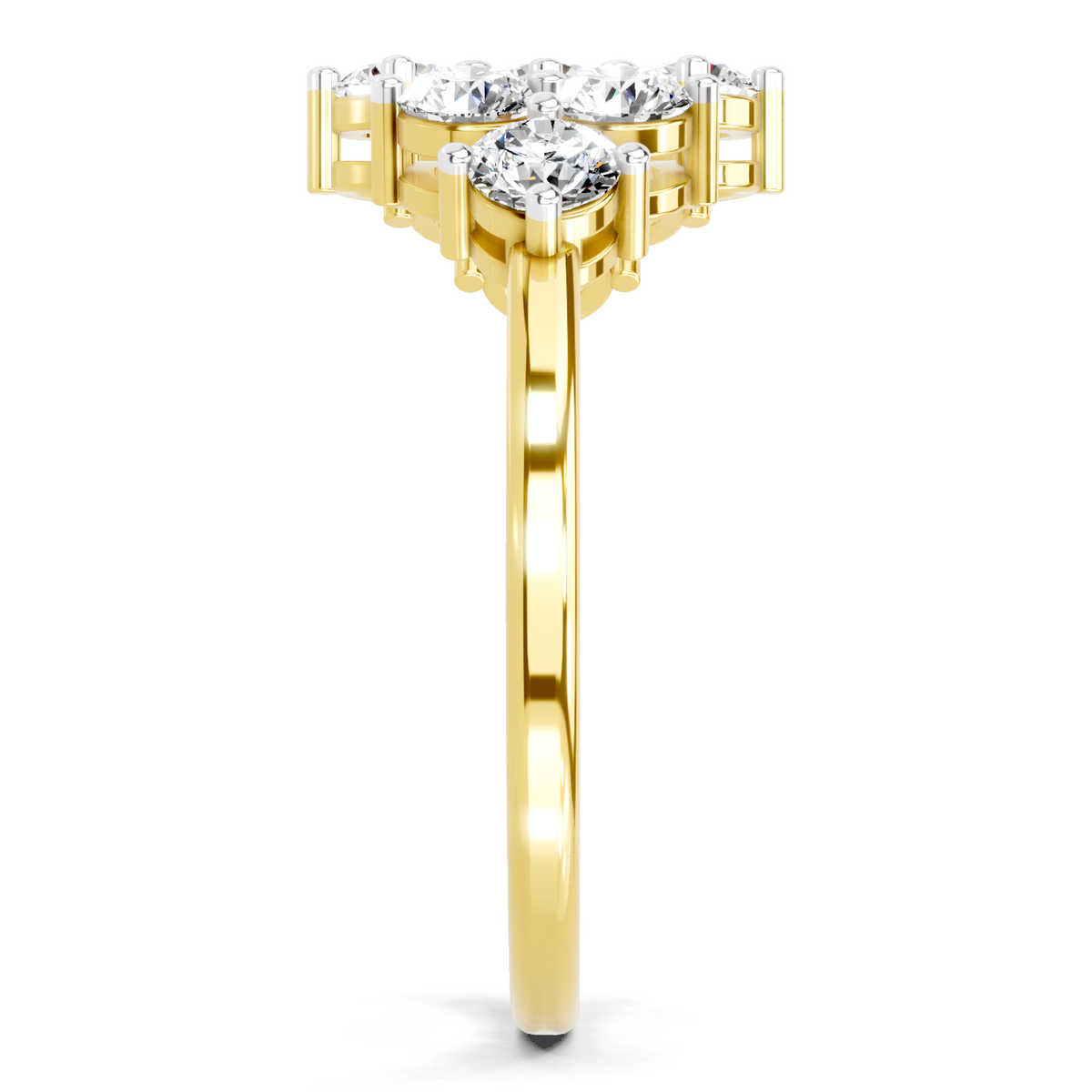 Enchanting Floral Cluster Diamond Ring