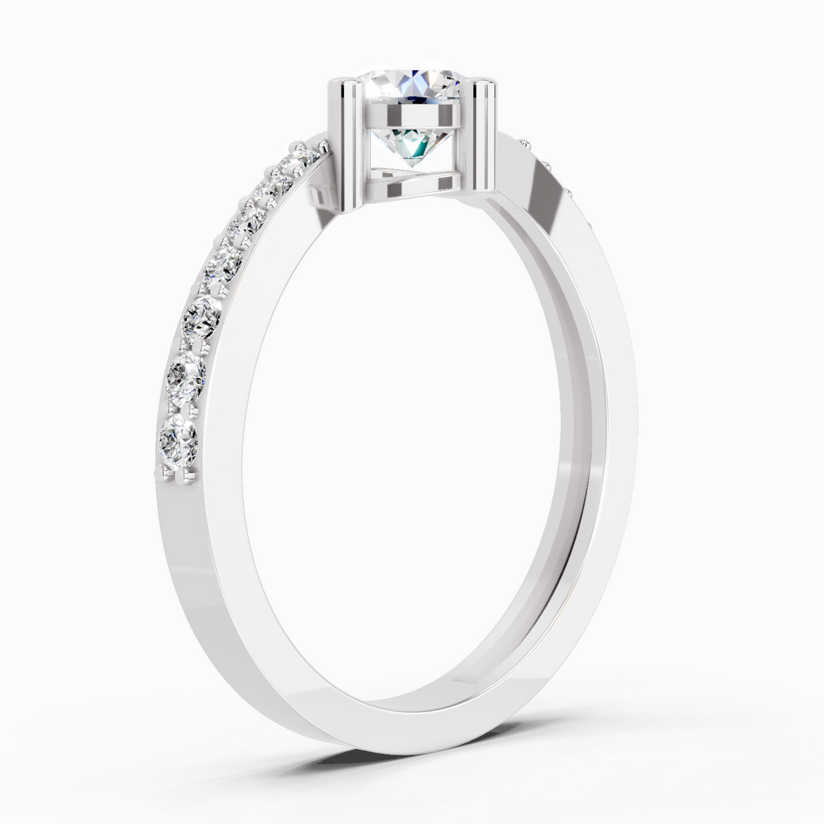 Opulent Solitaire Diamond Engagement Ring