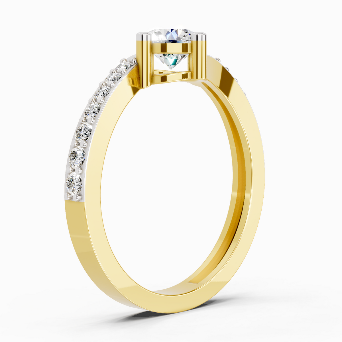 Opulent Solitaire Diamond Engagement Ring