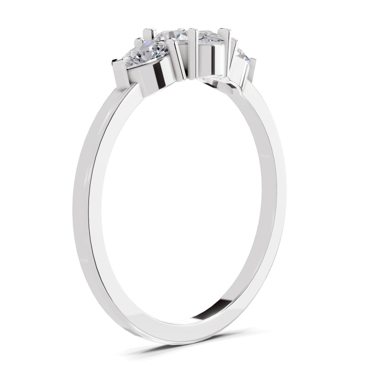 Radiant Oval Three-Stone Diamond Engagement Ring
