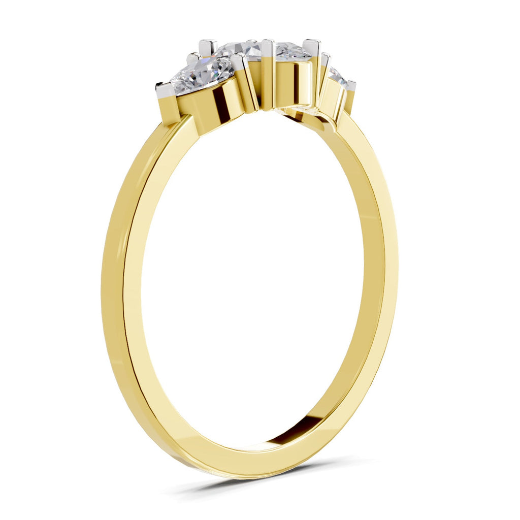 Radiant Oval Three-Stone Diamond Engagement Ring