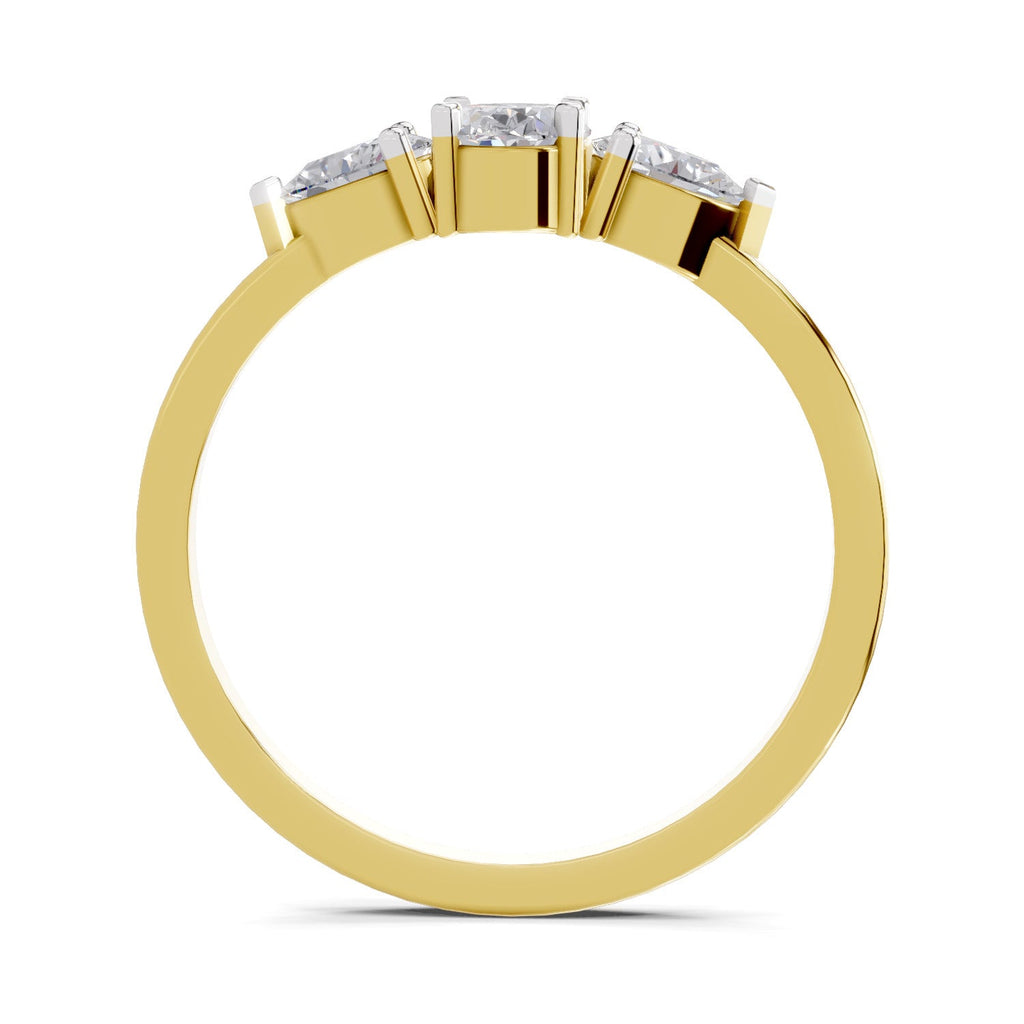 Radiant Oval Three-Stone Diamond Engagement Ring