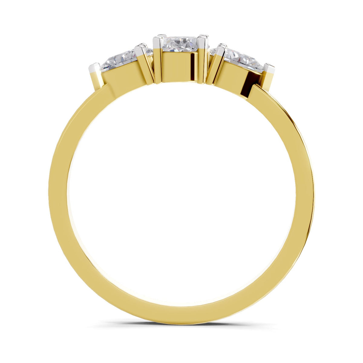 Radiant Oval Three-Stone Diamond Engagement Ring