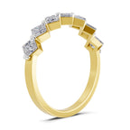 Delicate Princess-Cut Seven-Stone Diamond Band Ring