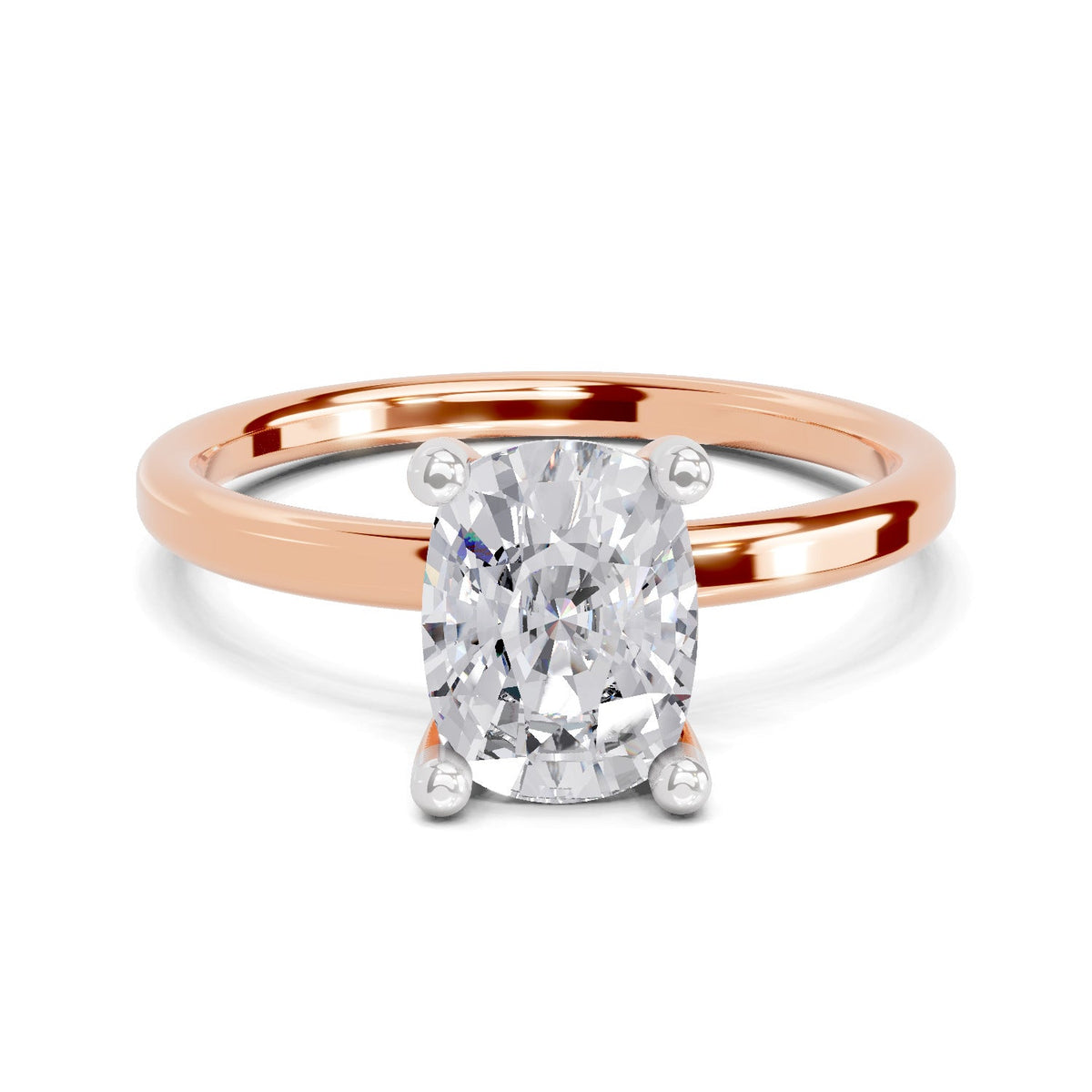 Classic Cushion Solitaire Diamond Engagement Ring
