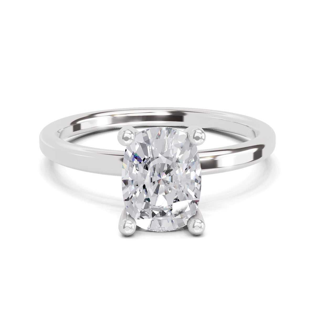 Classic Cushion Solitaire Diamond Engagement Ring