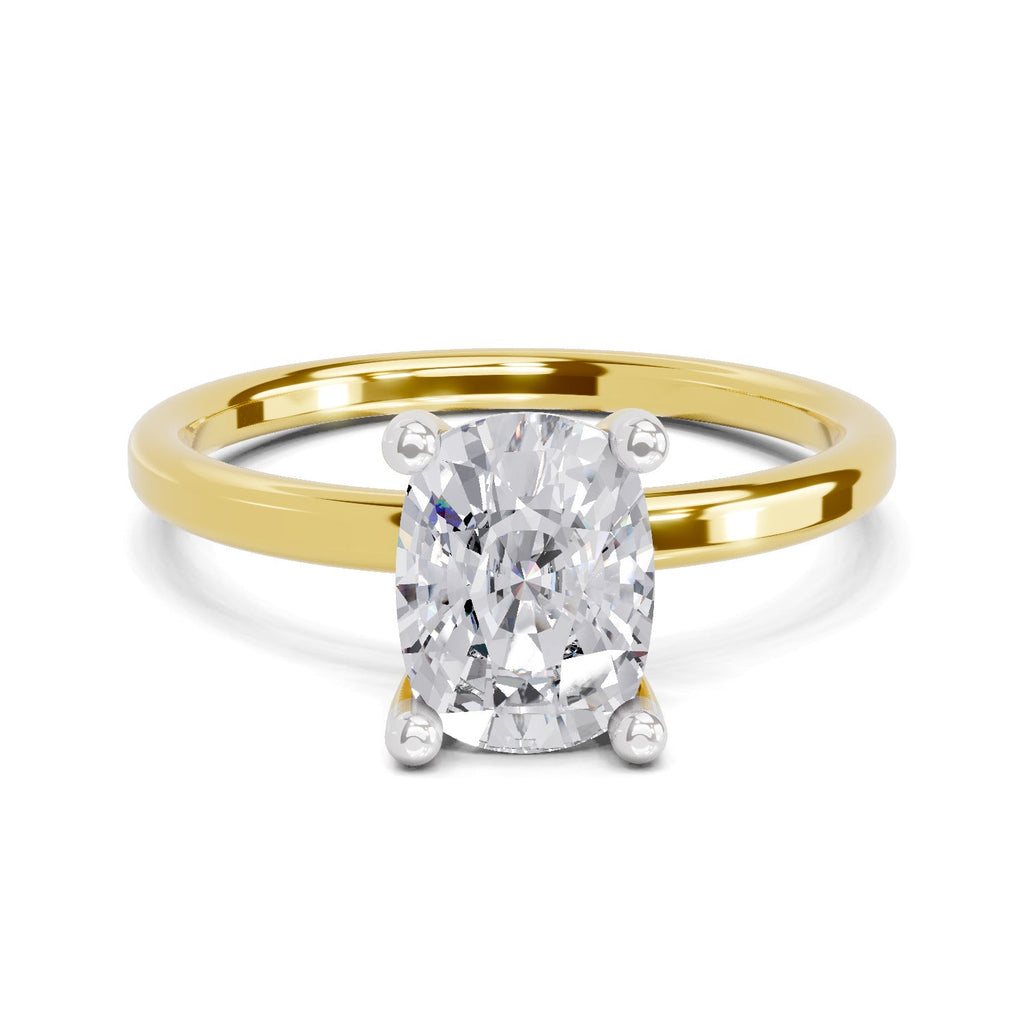 Classic Cushion Solitaire Diamond Engagement Ring