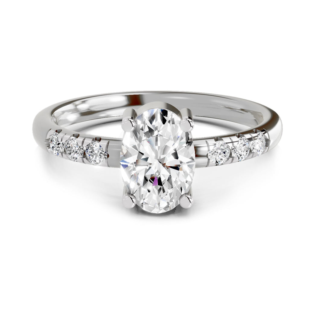 Luminous Oval Solitaire Diamond Ring