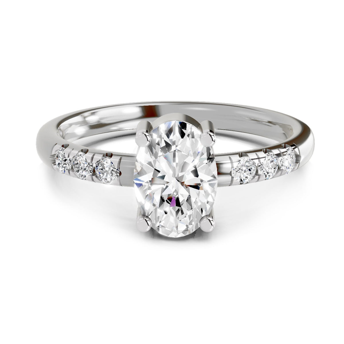 Luminous Oval Solitaire Diamond Ring