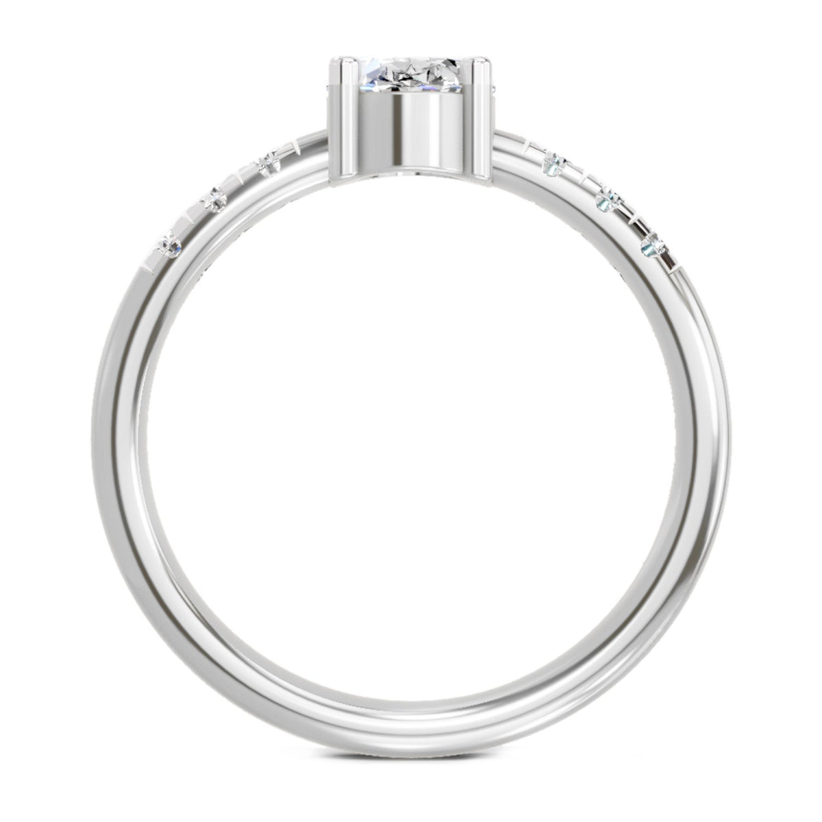Luminous Oval Solitaire Diamond Ring