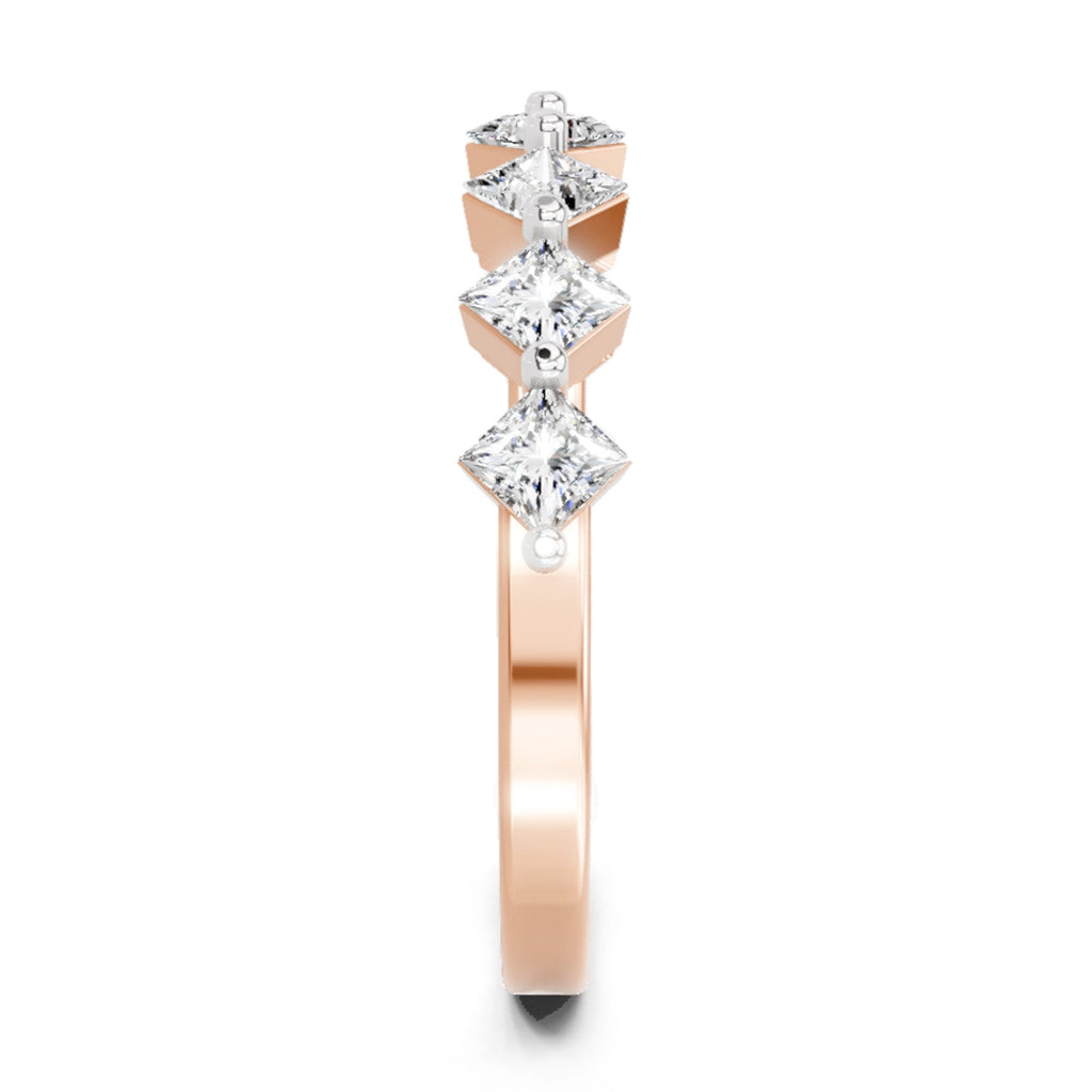 Glistening Princess-Cut Diamond Band Ring