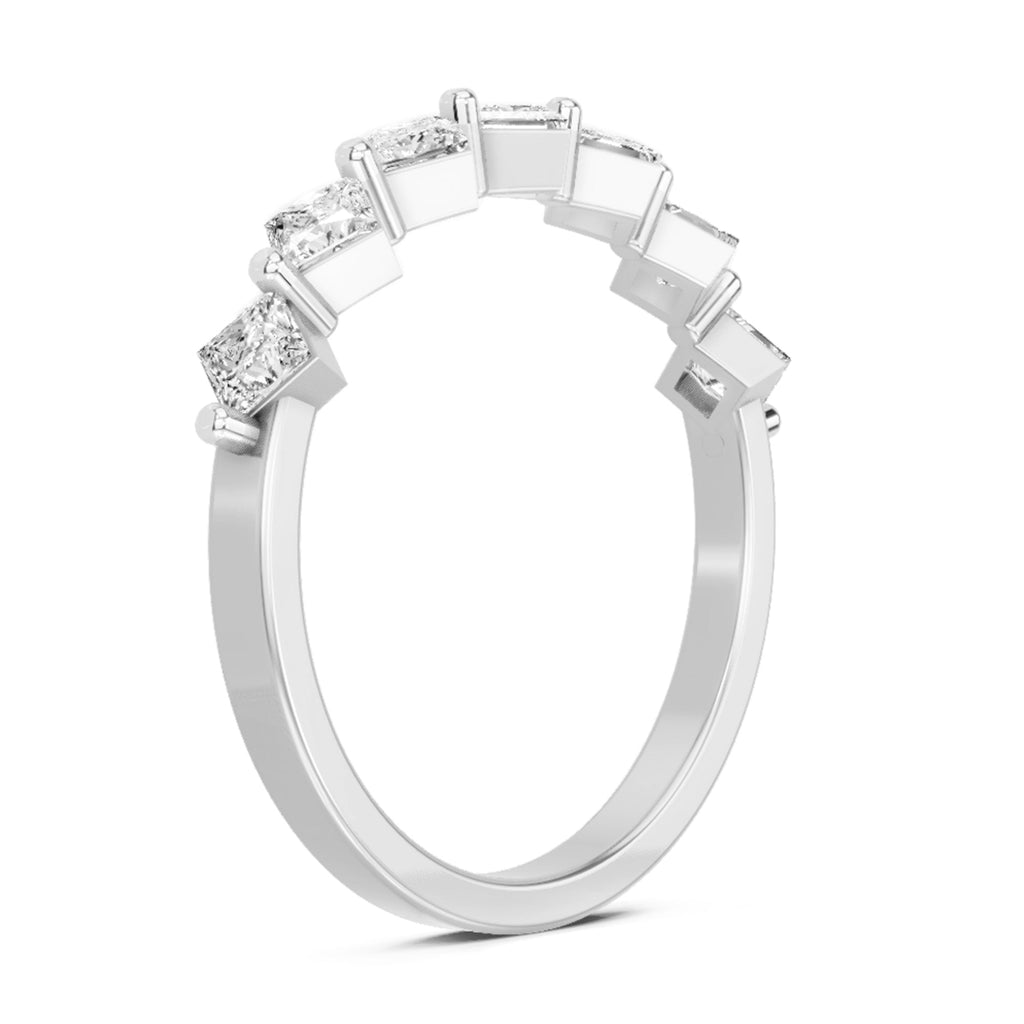 Glistening Princess-Cut Diamond Band Ring