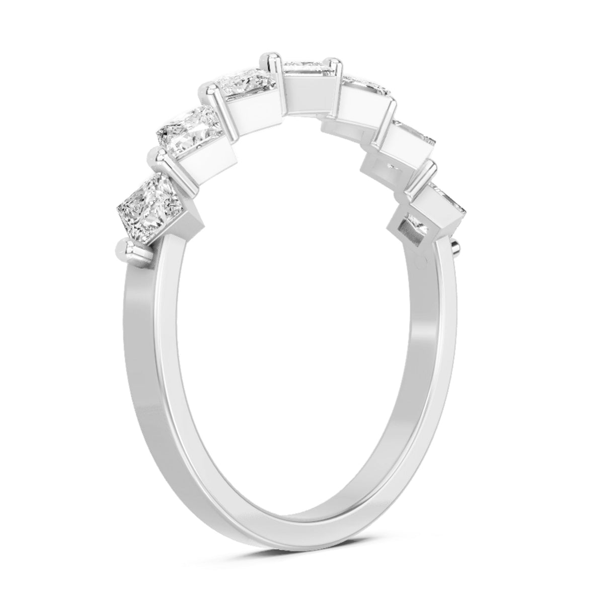 Glistening Princess-Cut Diamond Band Ring