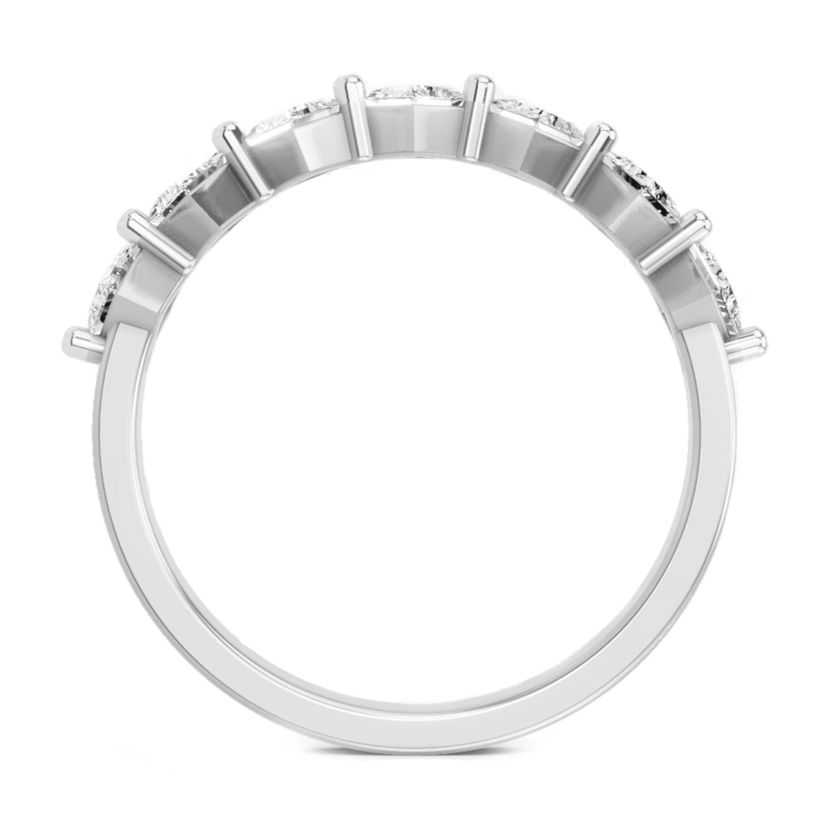 Glistening Princess-Cut Diamond Band Ring