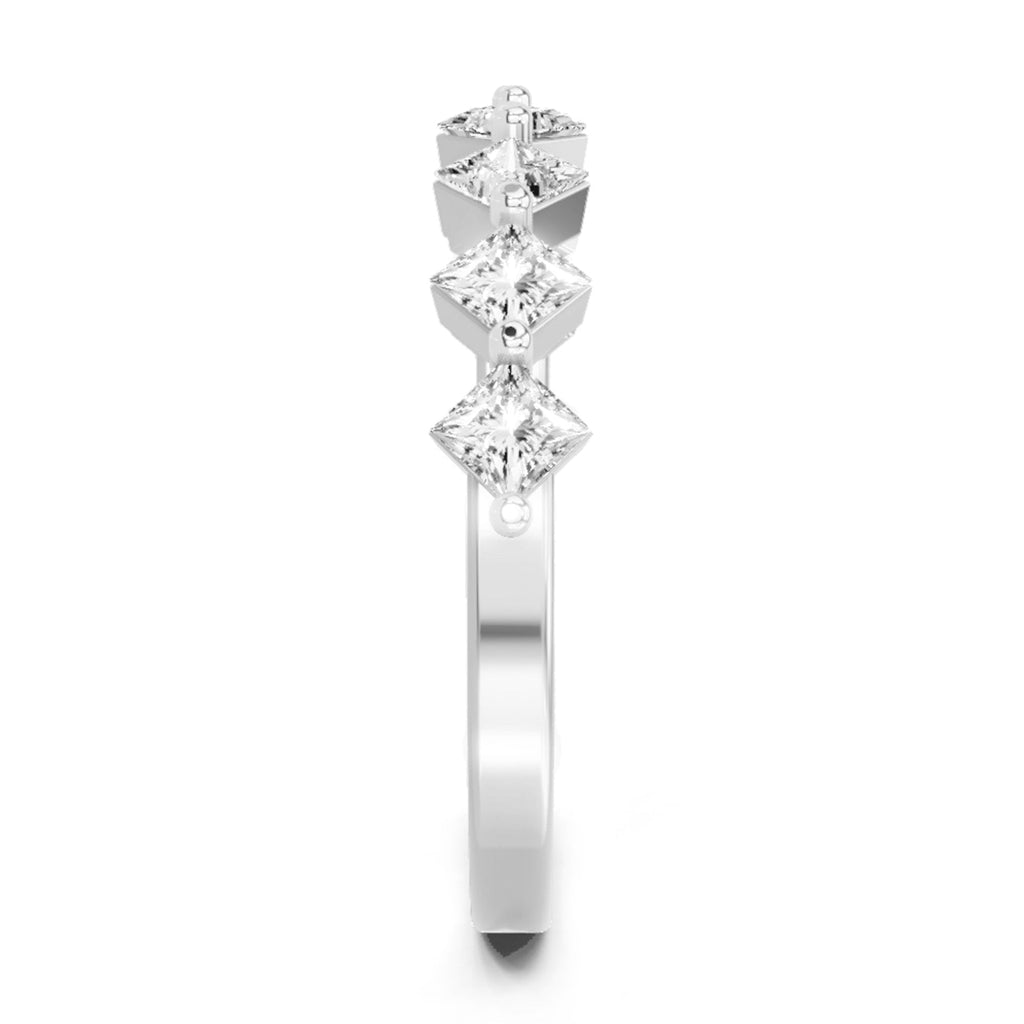 Glistening Princess-Cut Diamond Band Ring