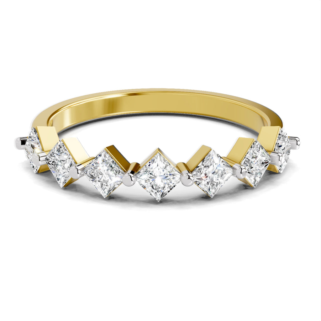 Glistening Princess-Cut Diamond Band Ring
