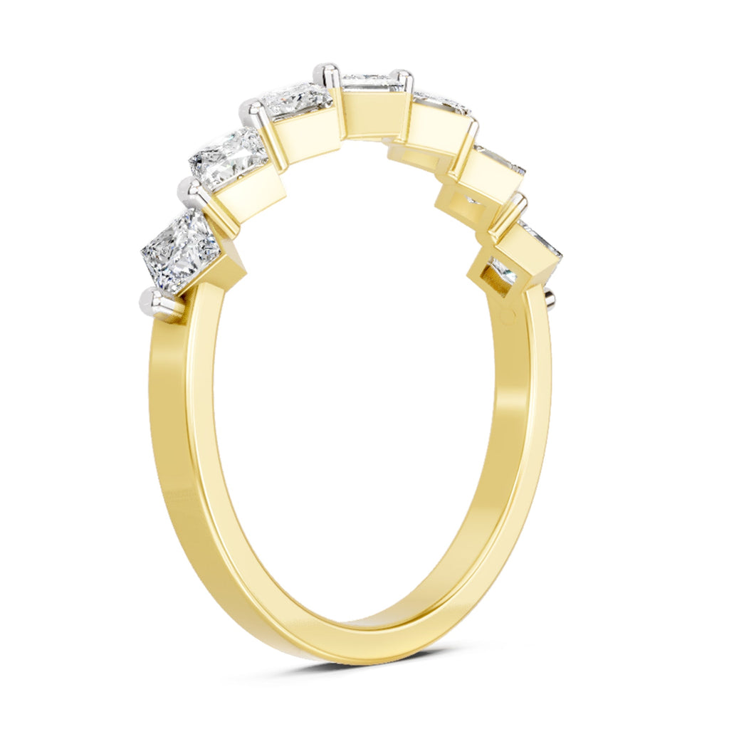 Glistening Princess-Cut Diamond Band Ring
