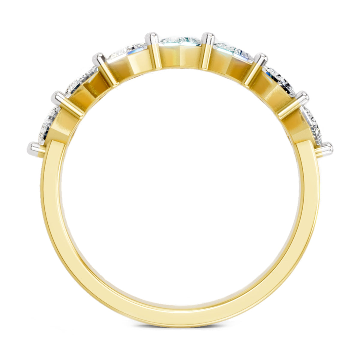 Glistening Princess-Cut Diamond Band Ring