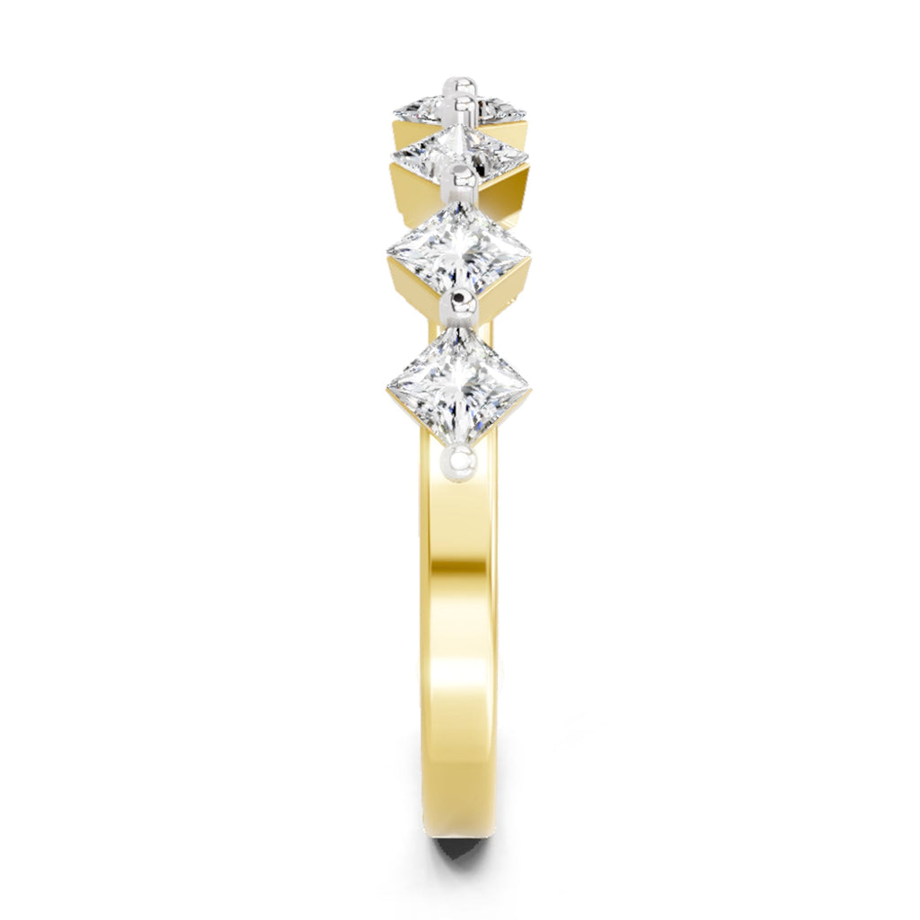 Glistening Princess-Cut Diamond Band Ring