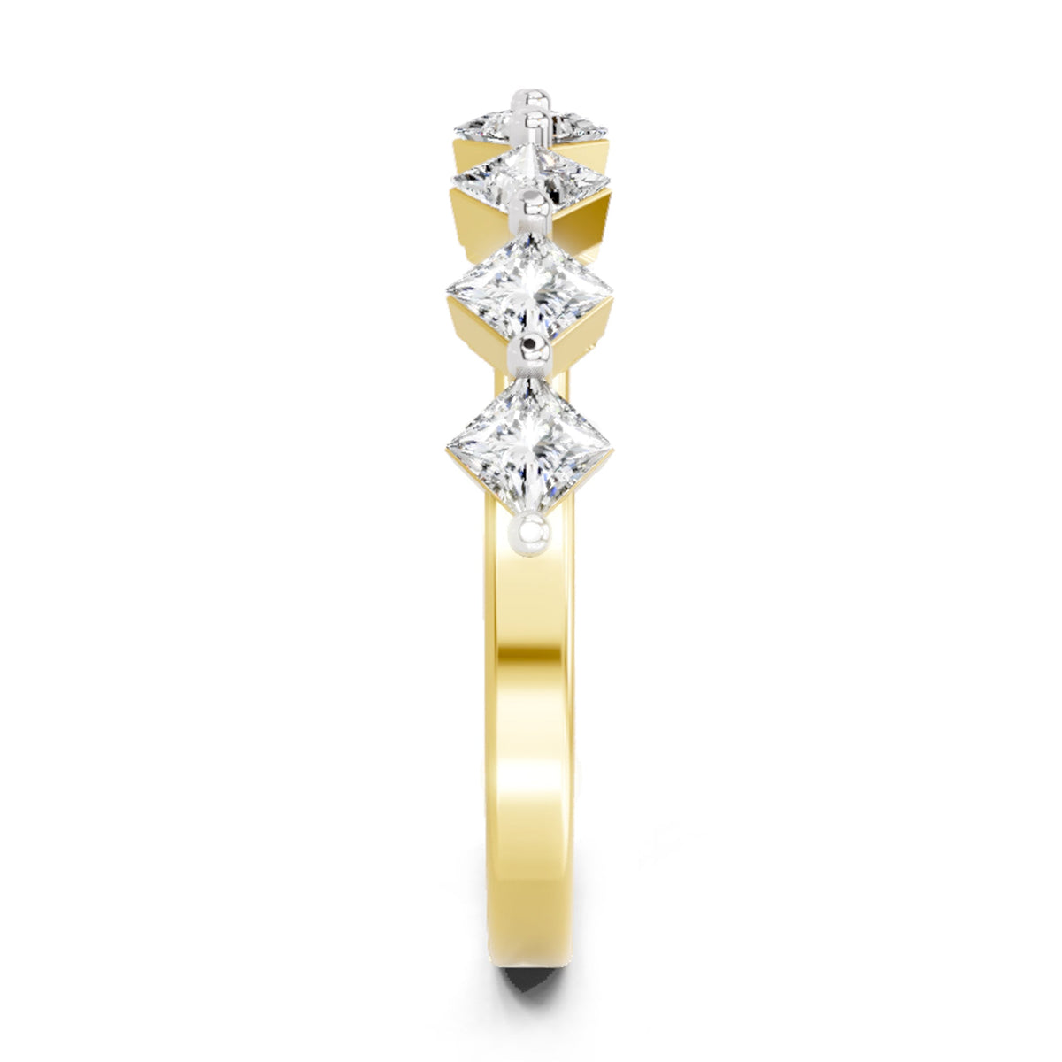 Glistening Princess-Cut Diamond Band Ring