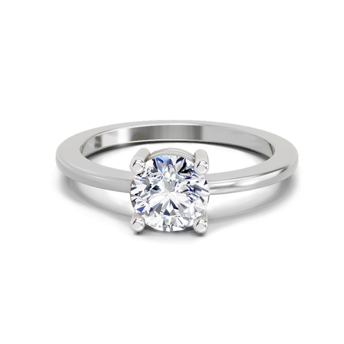 Regal Round Solitaire Diamond Ring
