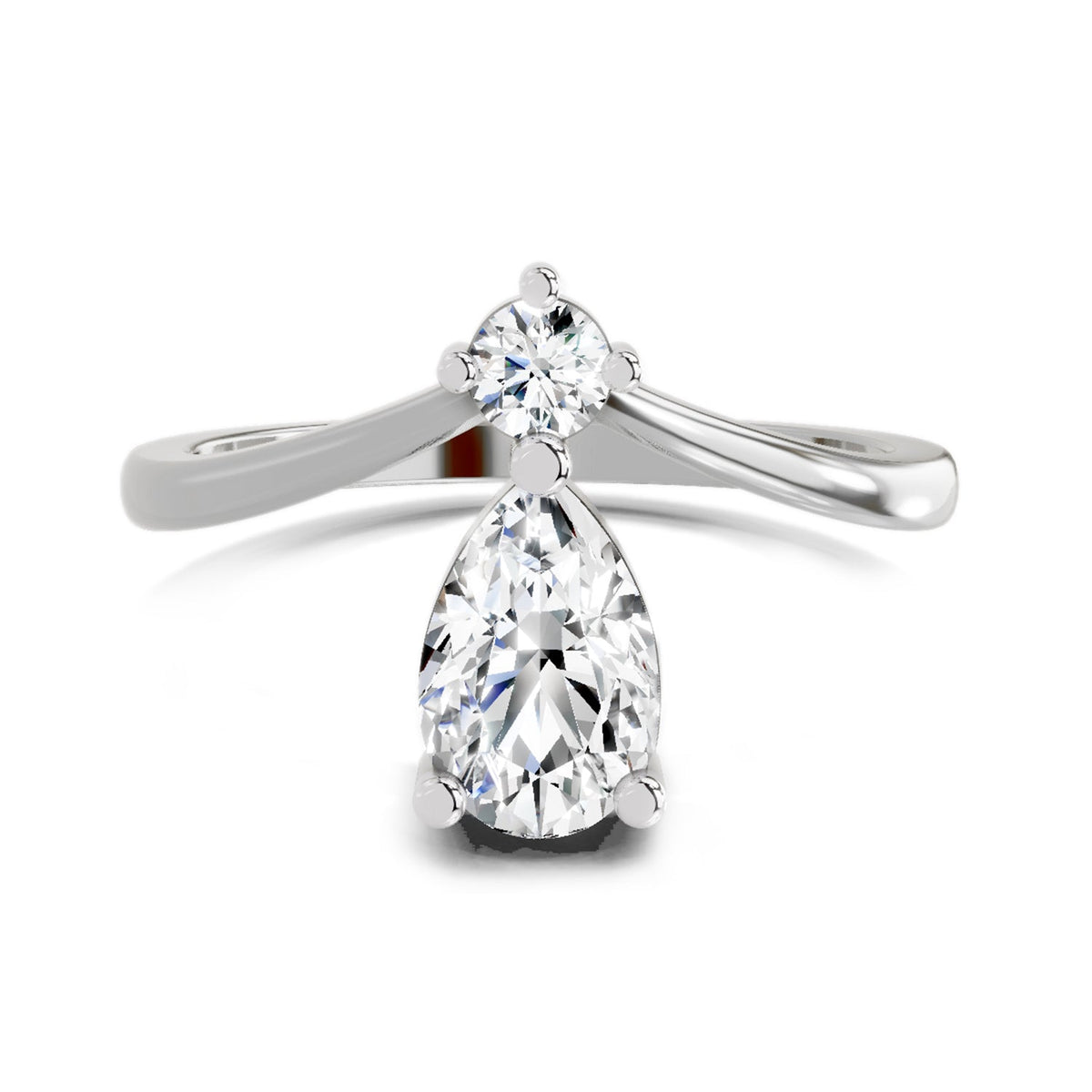 Elegant Pear Diamond Ring