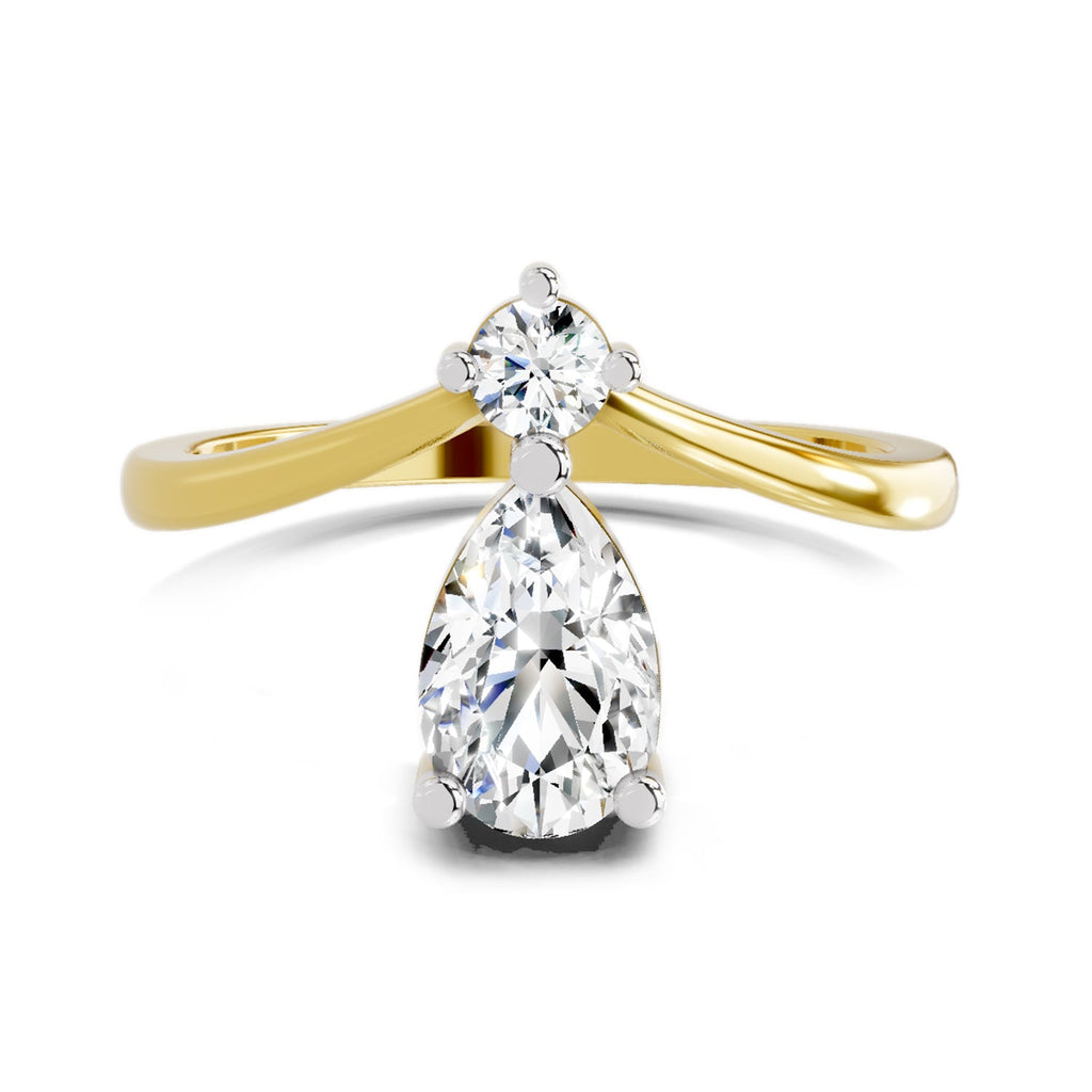 Elegant Pear Diamond Ring