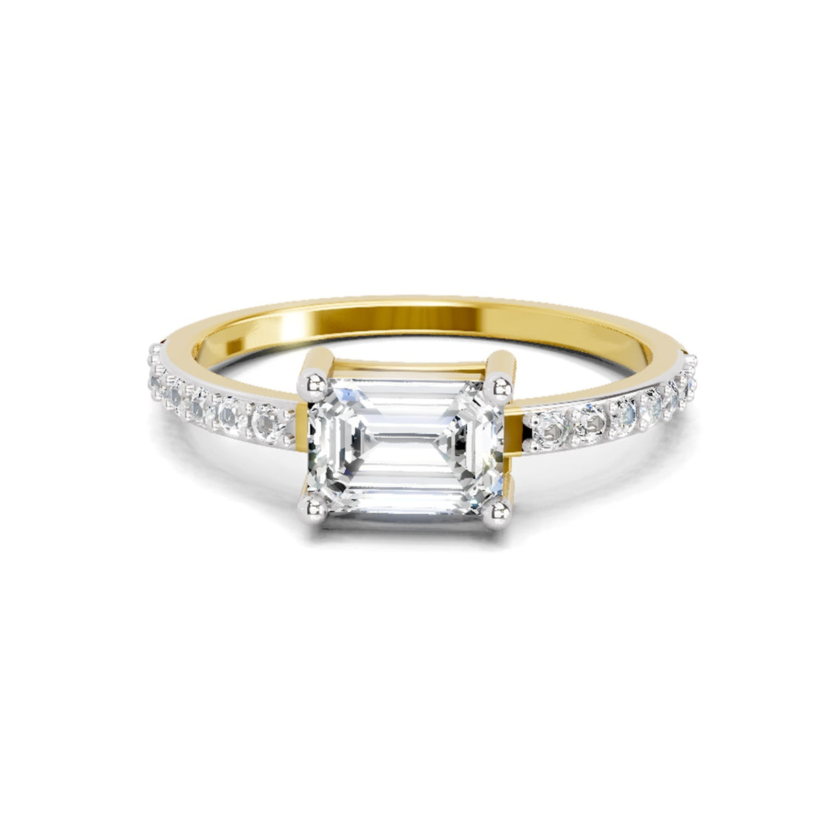 Regal Emerald-Cut Diamond Ring