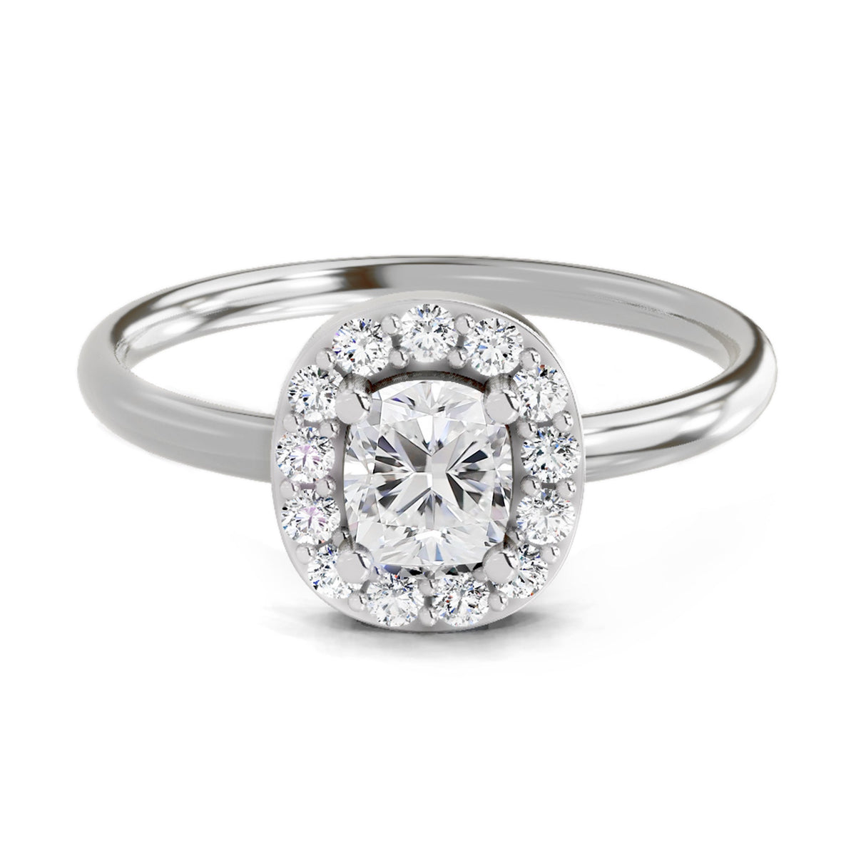 Captivating Cushion Halo Diamond Ring