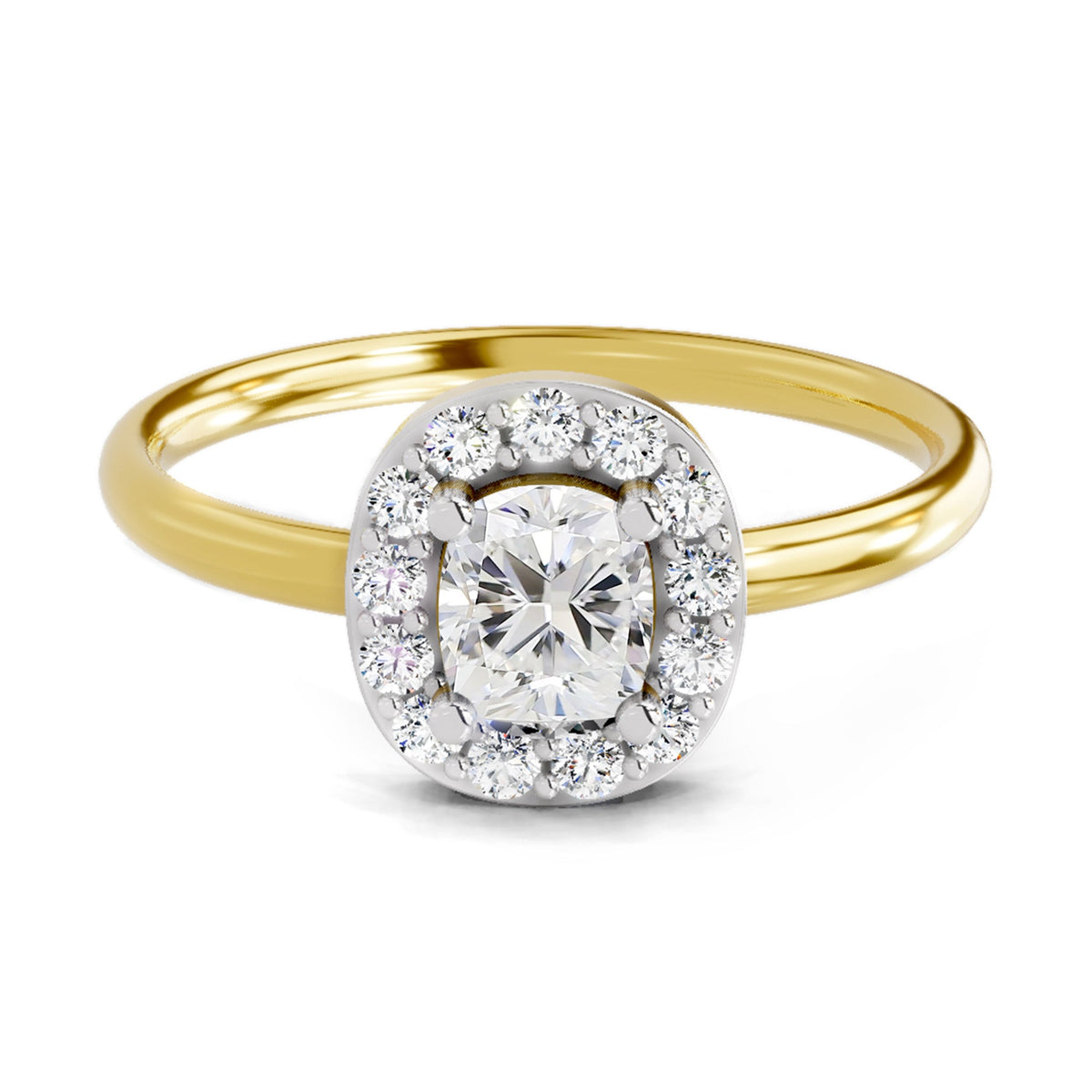 Captivating Cushion Halo Diamond Ring
