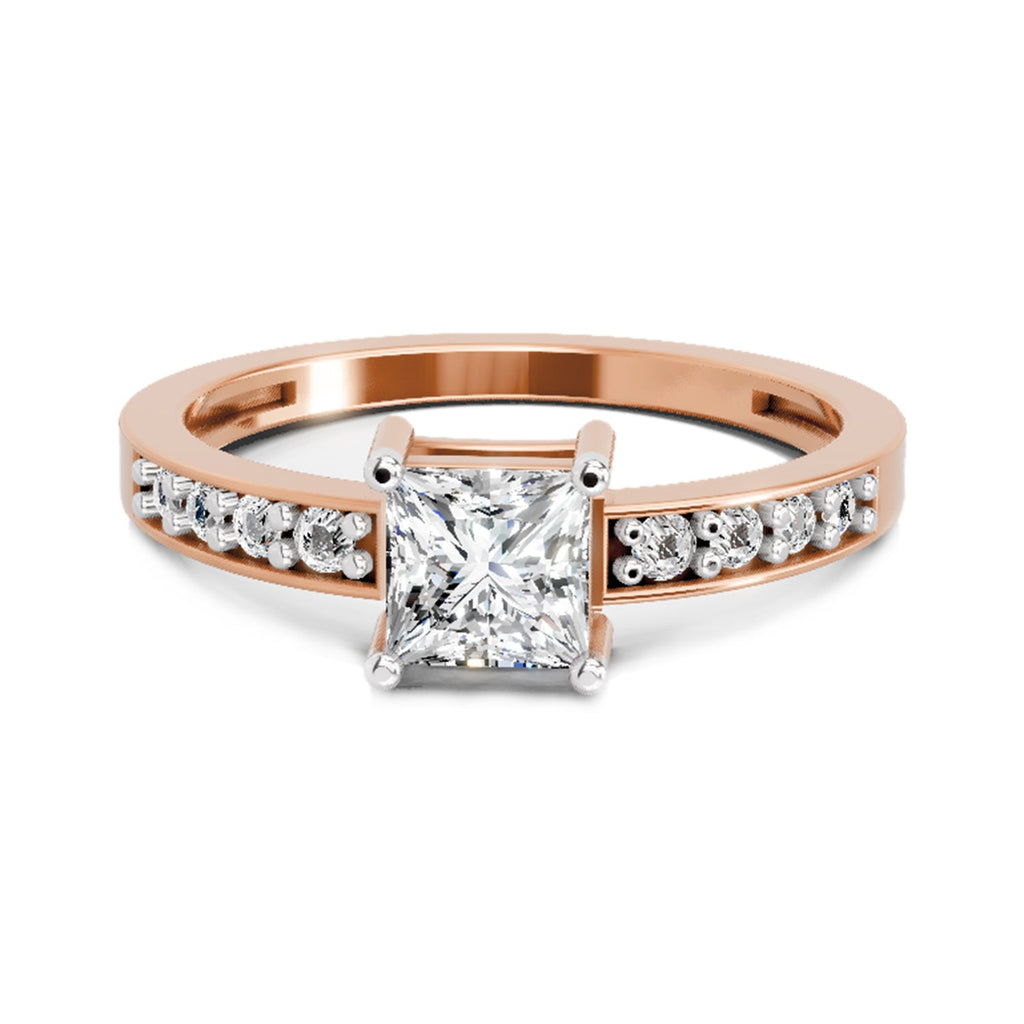 Delicate Princess-Cut Solitaire Diamond Ring
