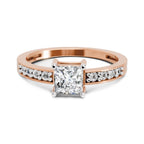 Delicate Princess-Cut Solitaire Diamond Ring