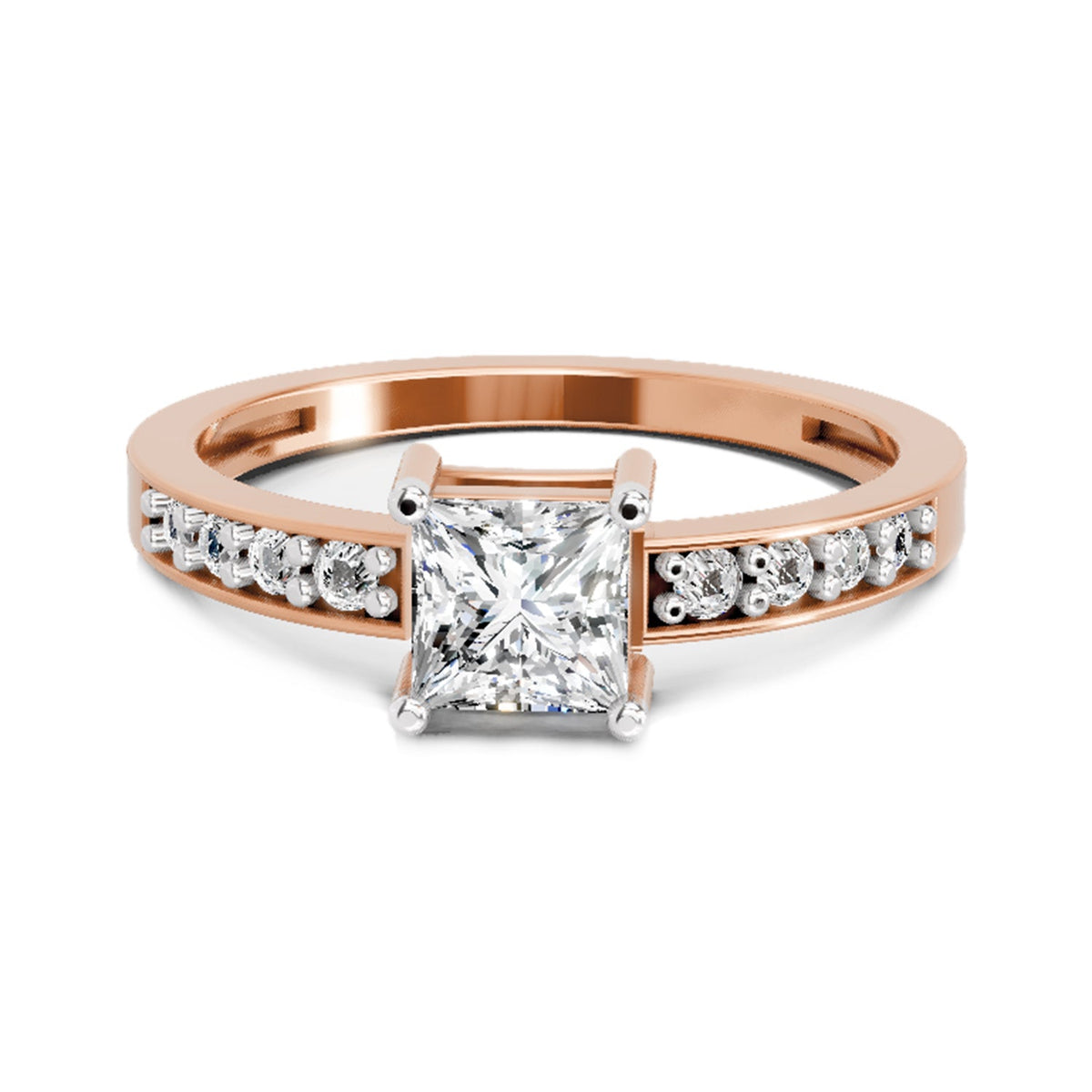 Delicate Princess-Cut Solitaire Diamond Ring