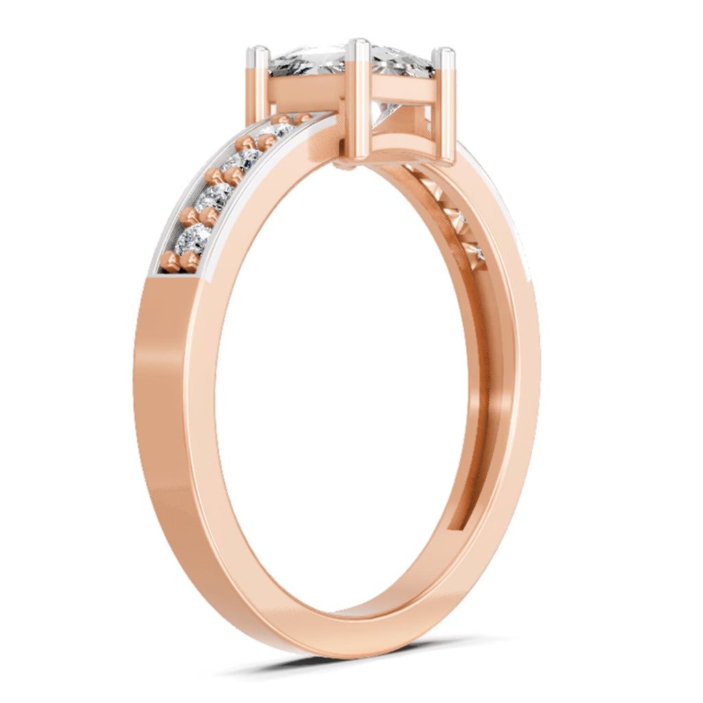 Delicate Princess-Cut Solitaire Diamond Ring