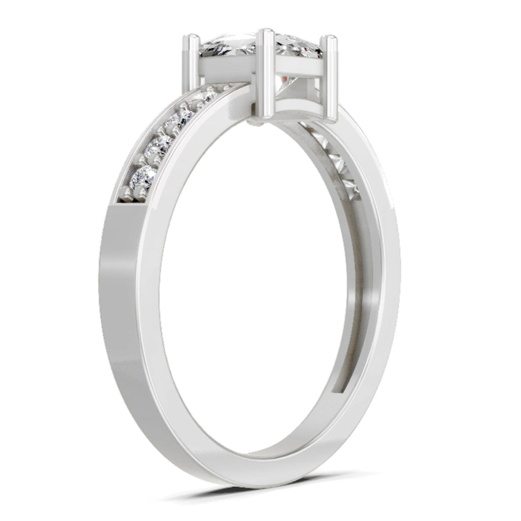 Delicate Princess-Cut Solitaire Diamond Ring
