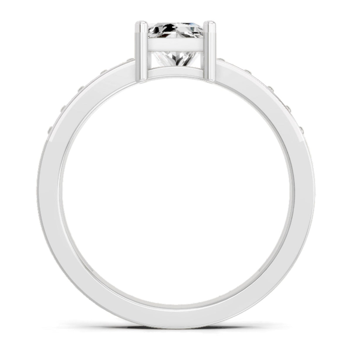 Delicate Princess-Cut Solitaire Diamond Ring