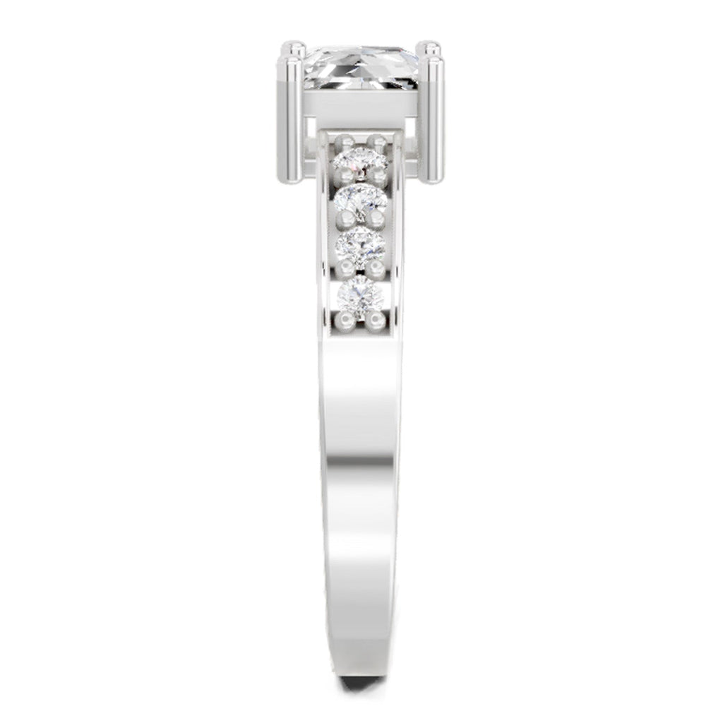 Delicate Princess-Cut Solitaire Diamond Ring