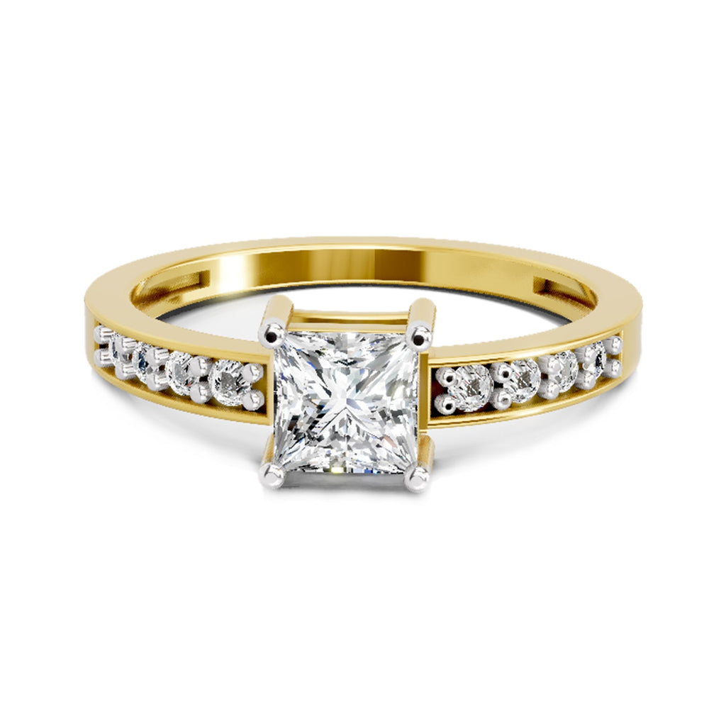 Delicate Princess-Cut Solitaire Diamond Ring