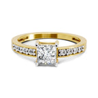 Delicate Princess-Cut Solitaire Diamond Ring